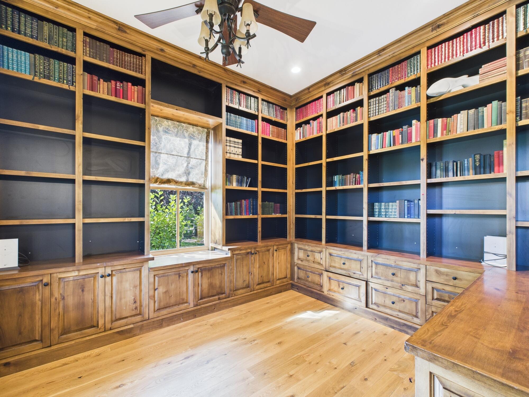 Office with custom woodwork