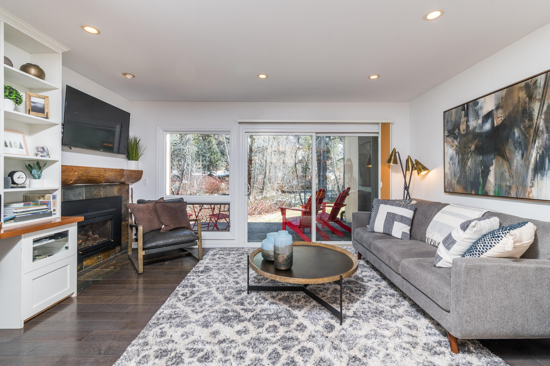 Open floorpan with river views