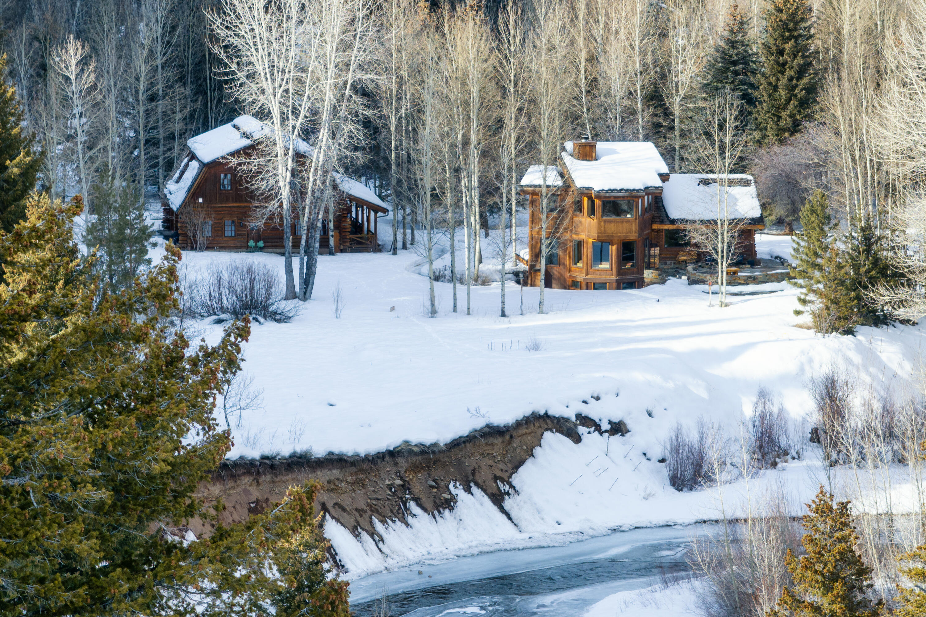 View of homes from the river