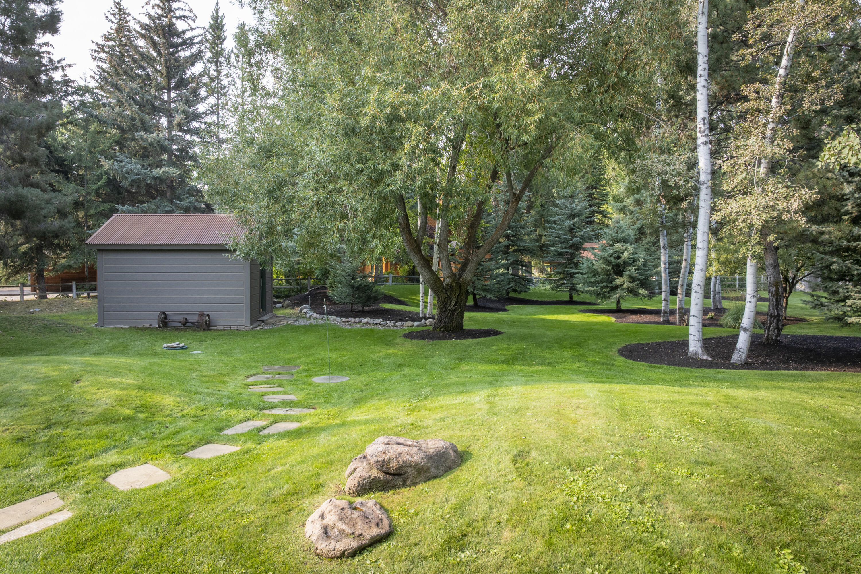 Front Yard with Storage Shed