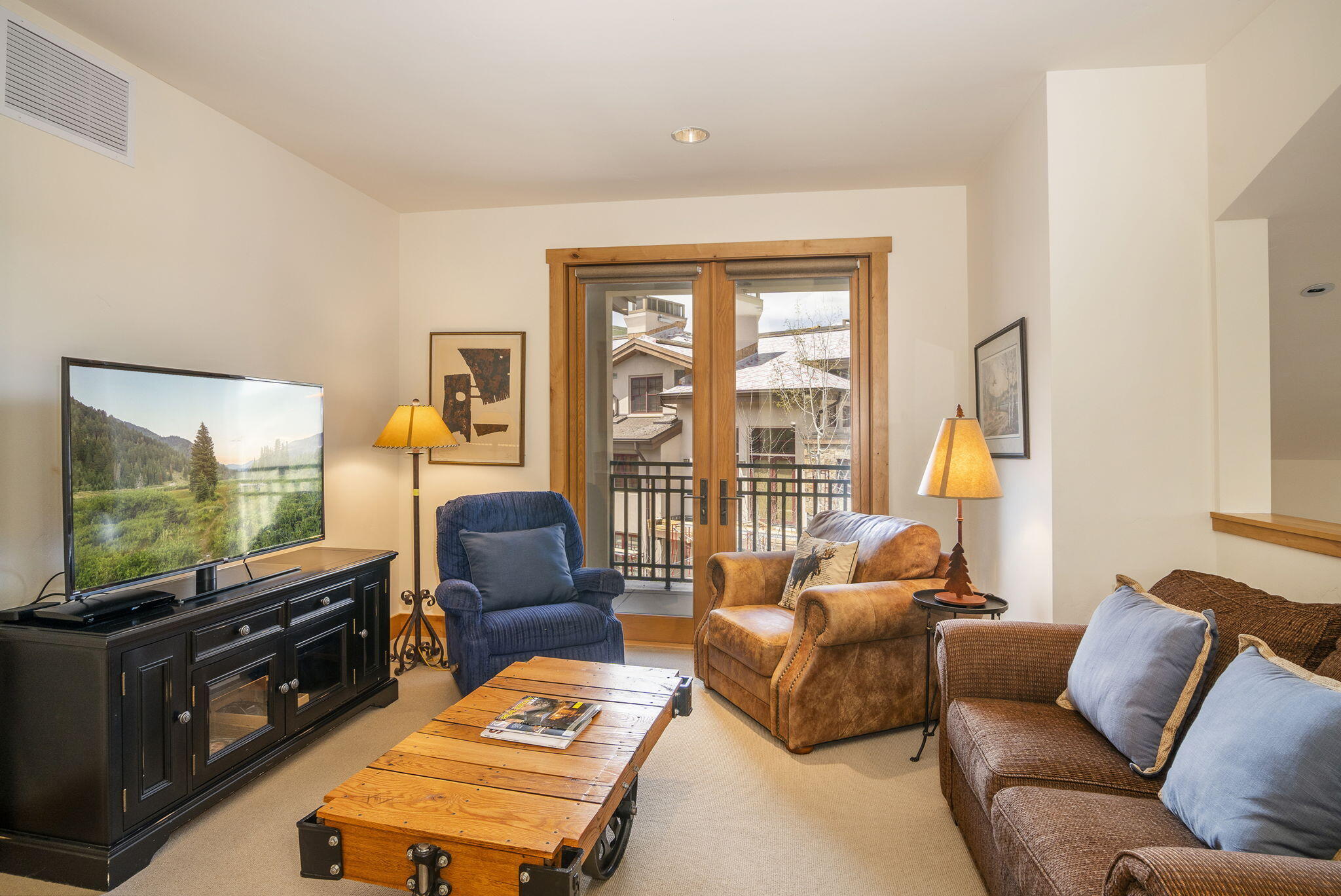 Upstairs open TV area