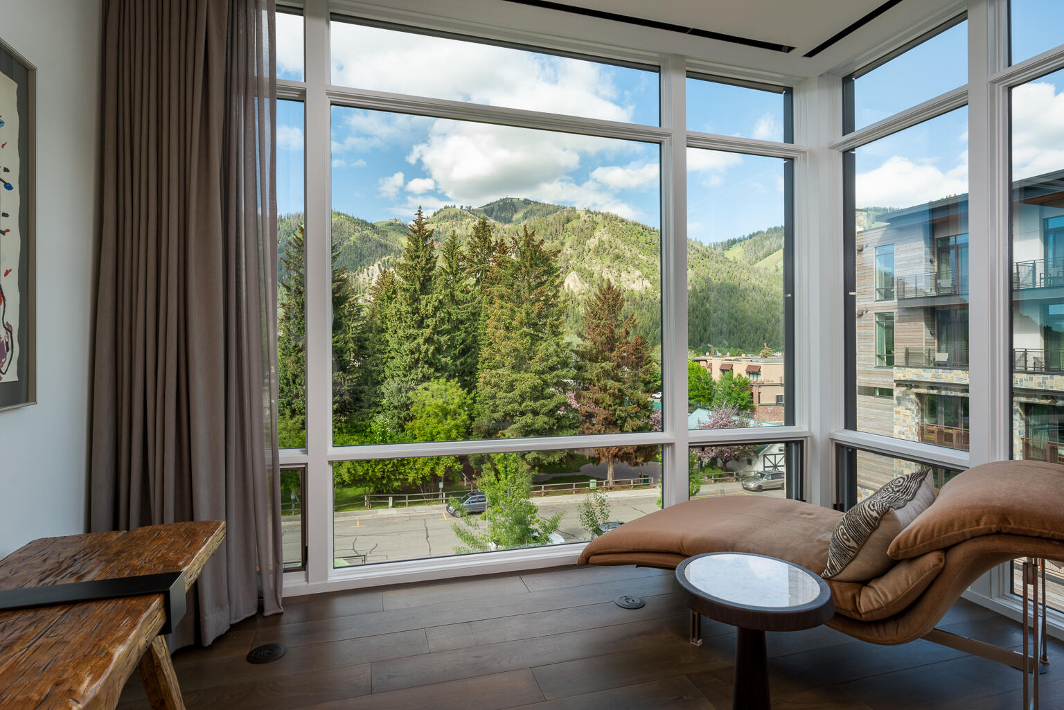 With floor to ceiling windows