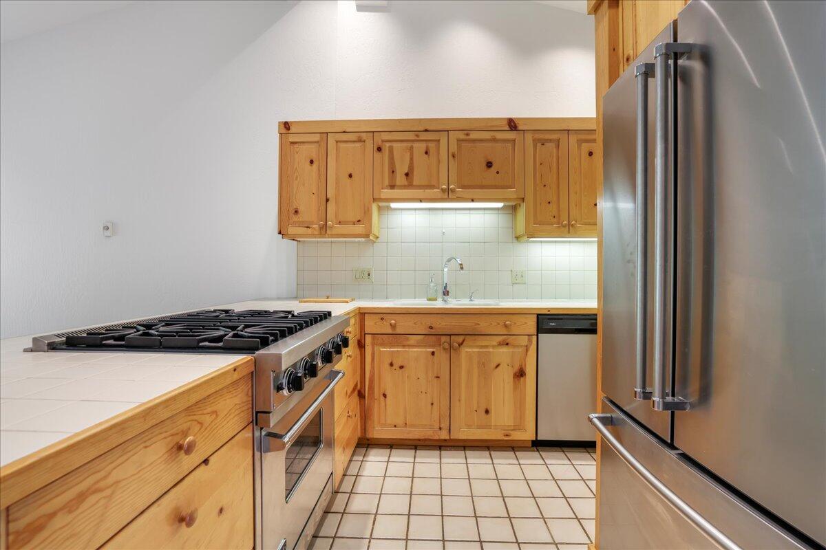 Kitchen with stainless steel appliances