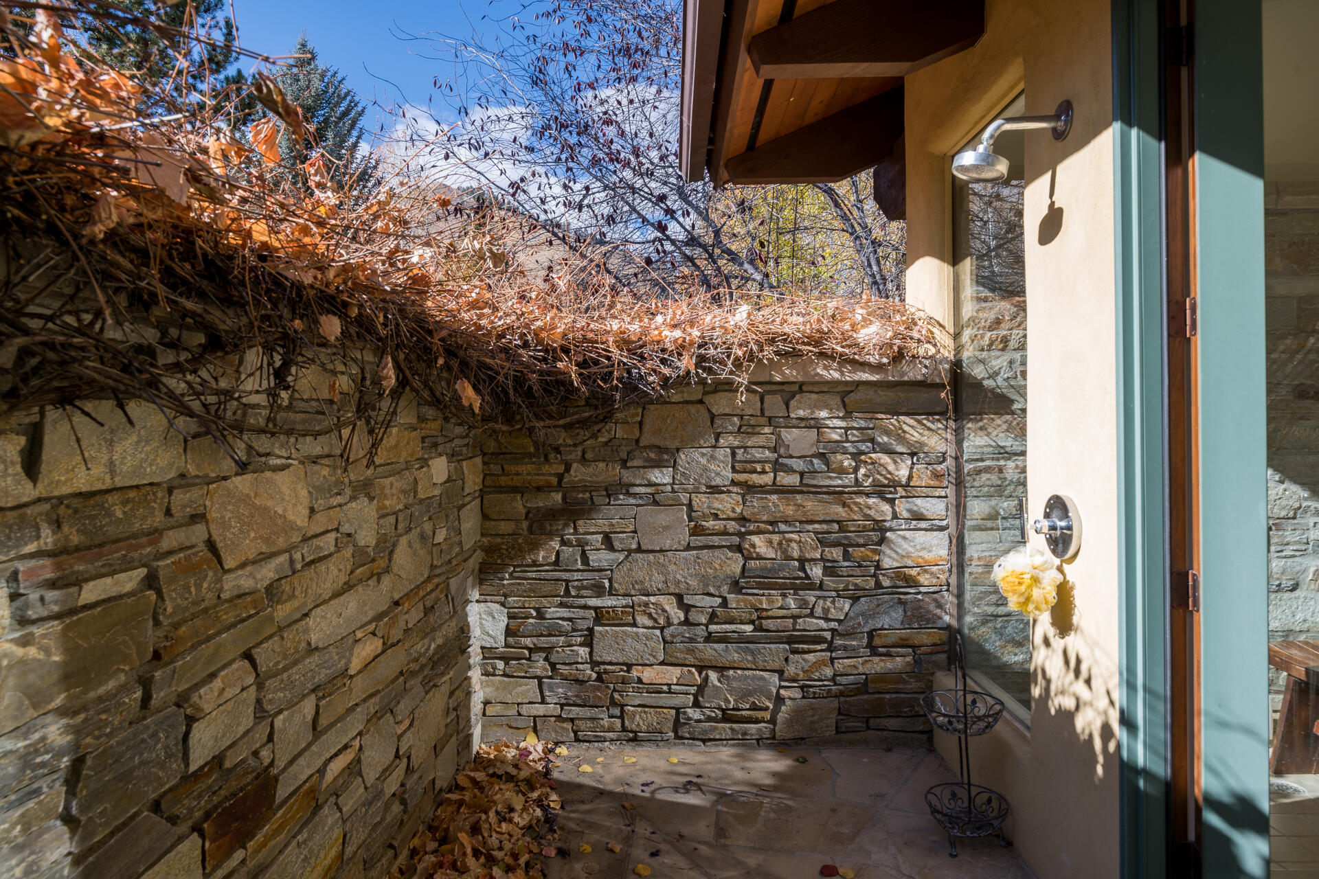 Outdoor shower off of primary