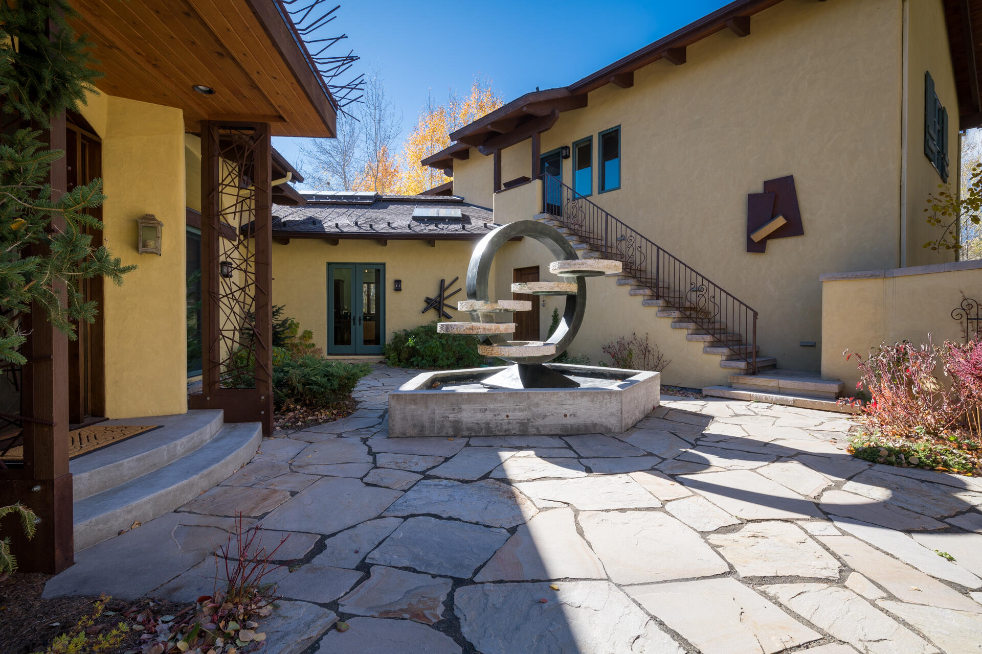Entry courtyard water sculpture