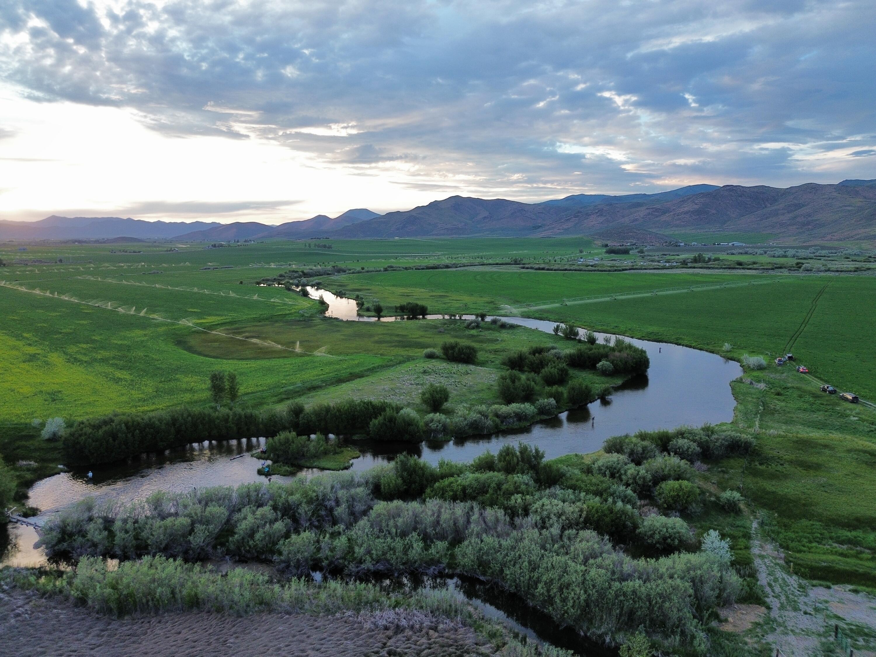 Fishing Silver Creek Aerial Dusk 1