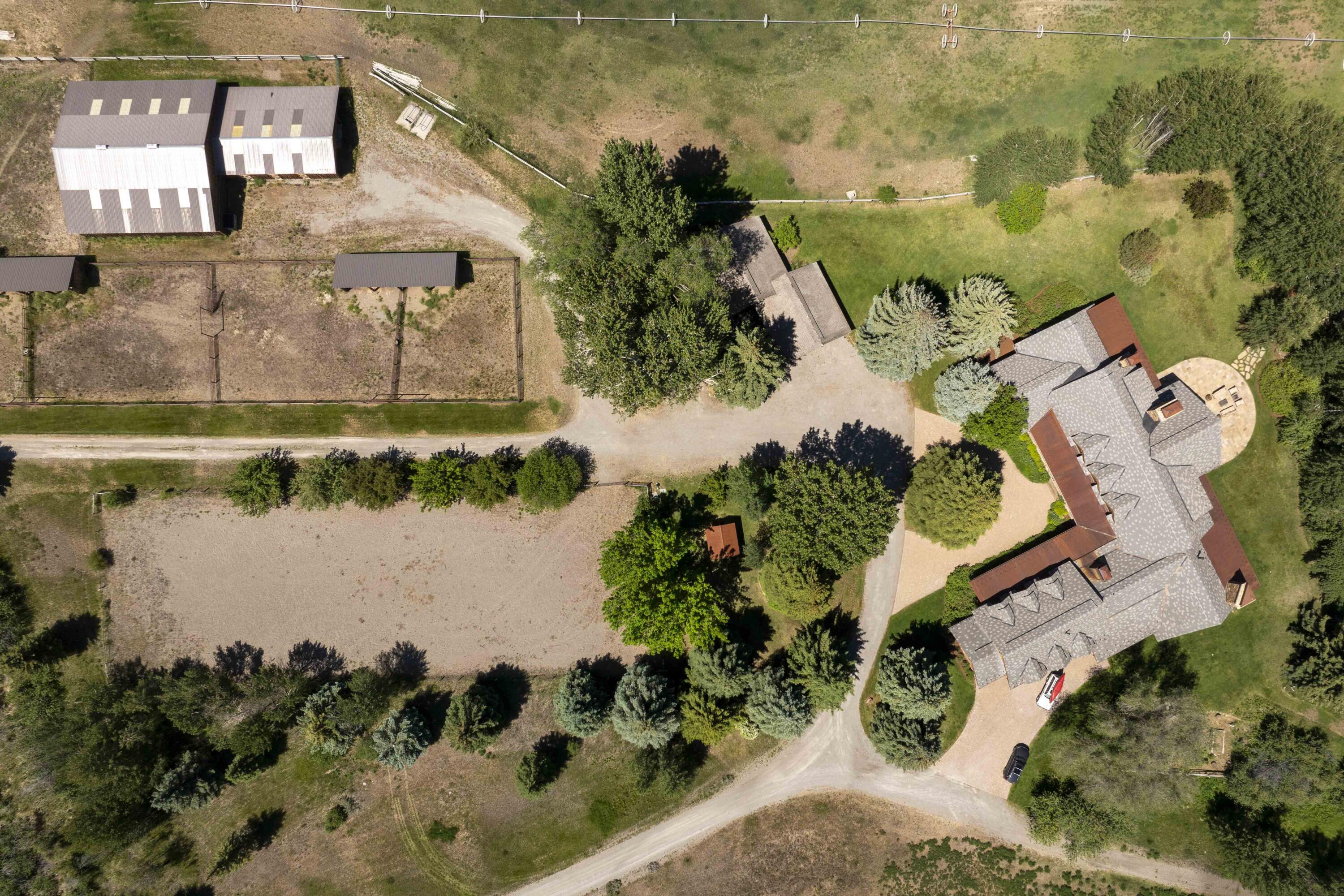 Aerial with Home & Barn