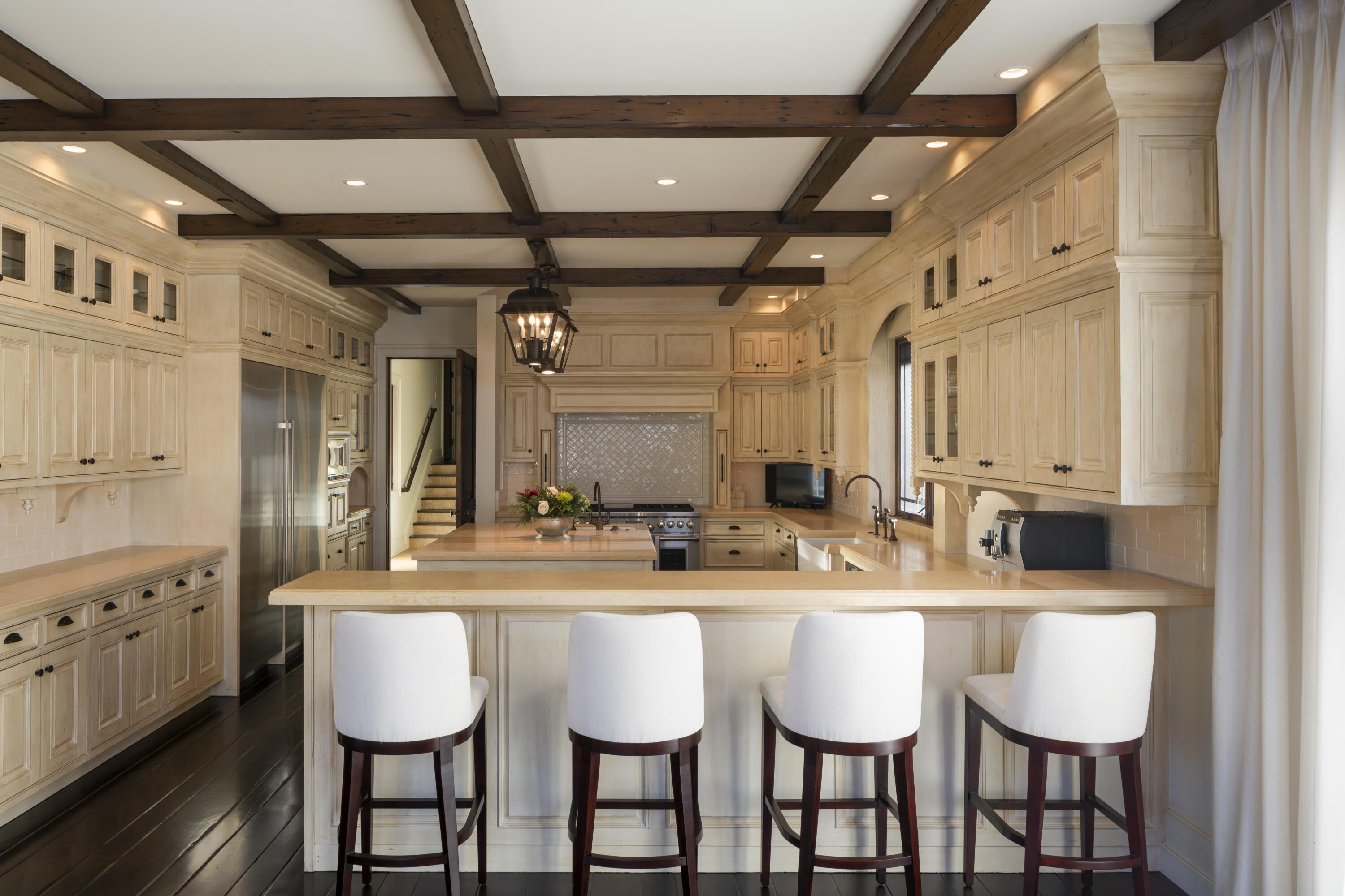 Kitchen with bar seating