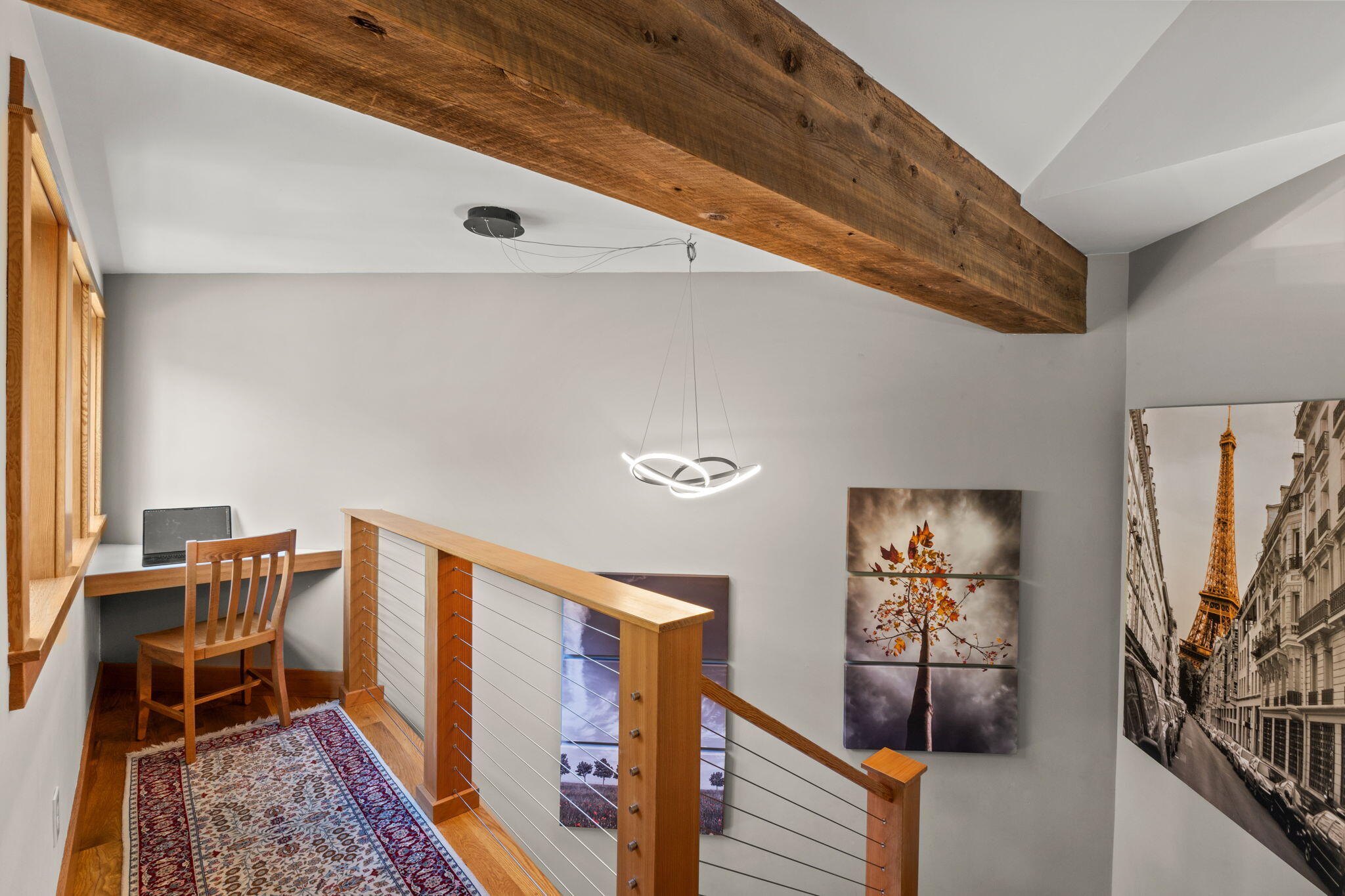 Stairwell with new custom railing