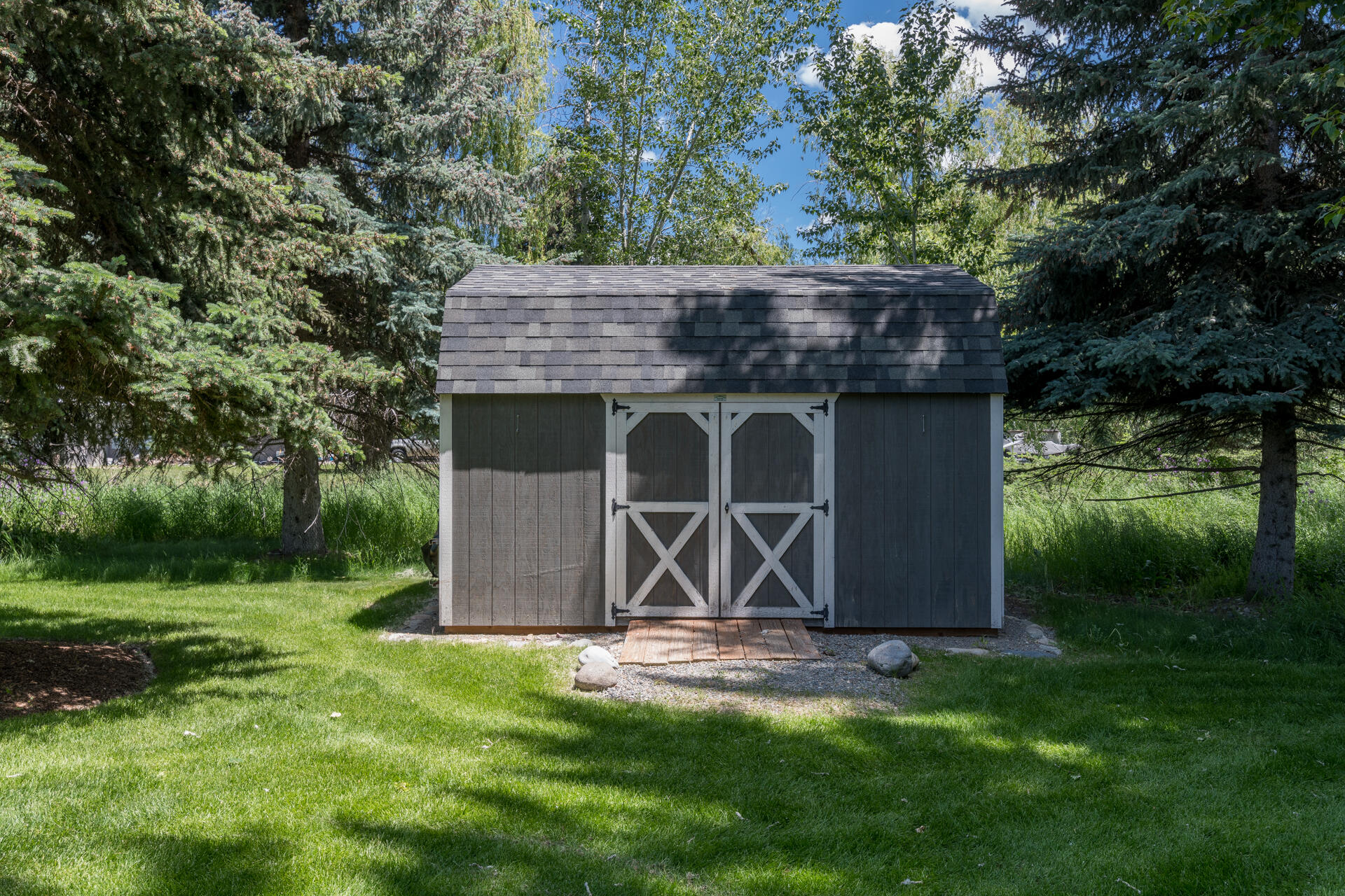 Shed in backyard