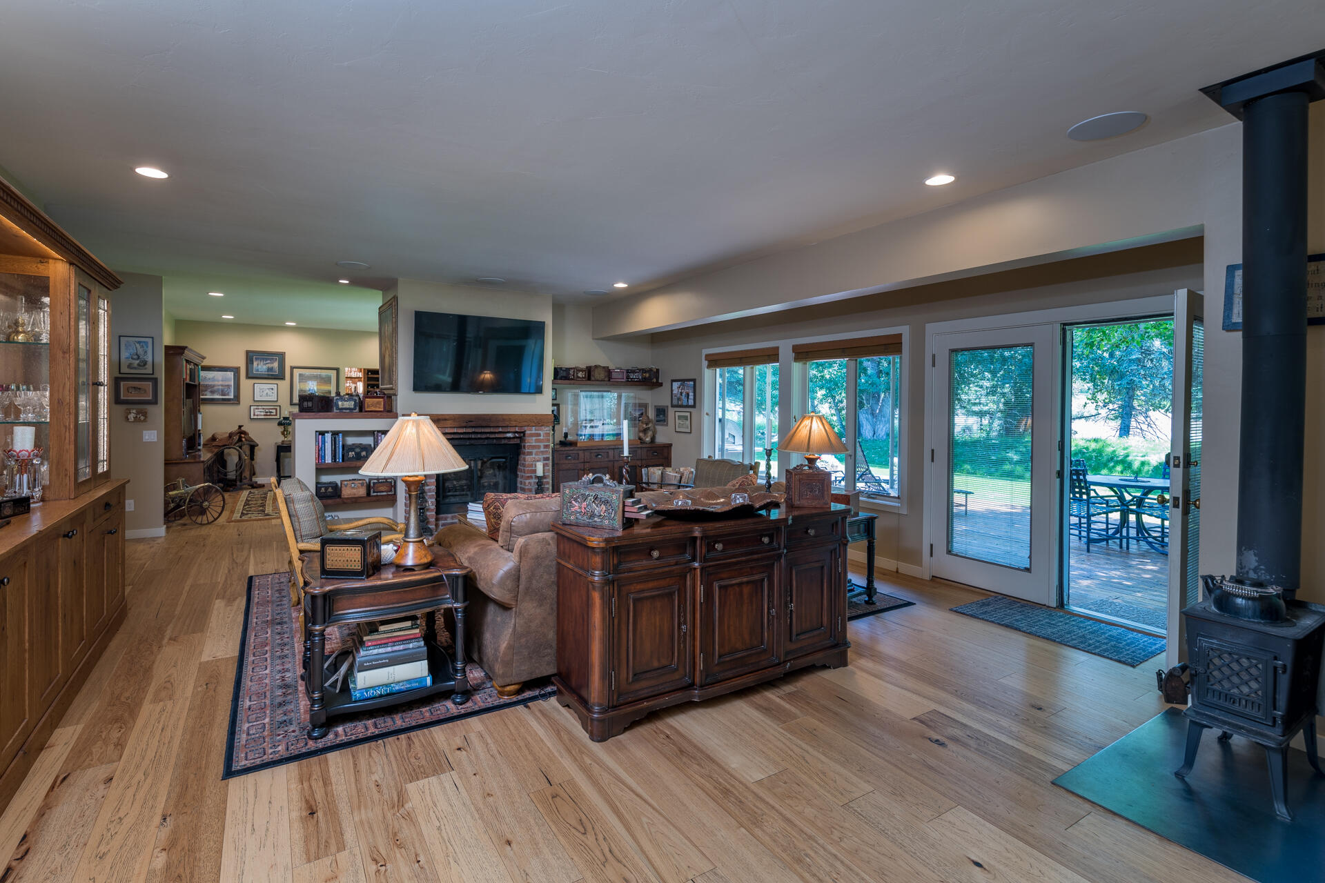 Great room from dining room to deck