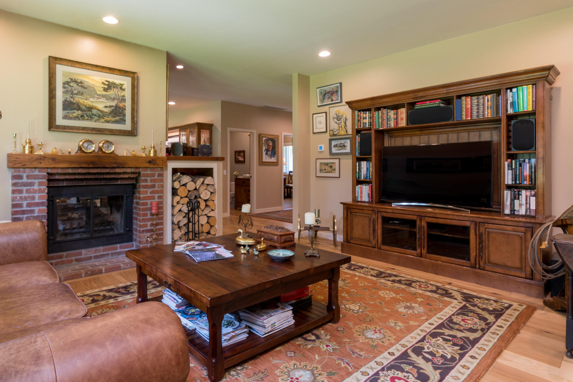 TV room and fireplace