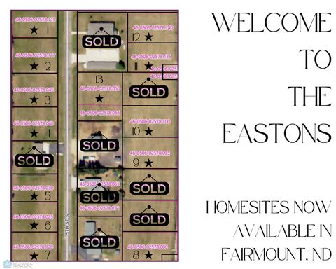 Vacant Land For Sale - 402 5th Street<br/> Fairmount, ND 58030