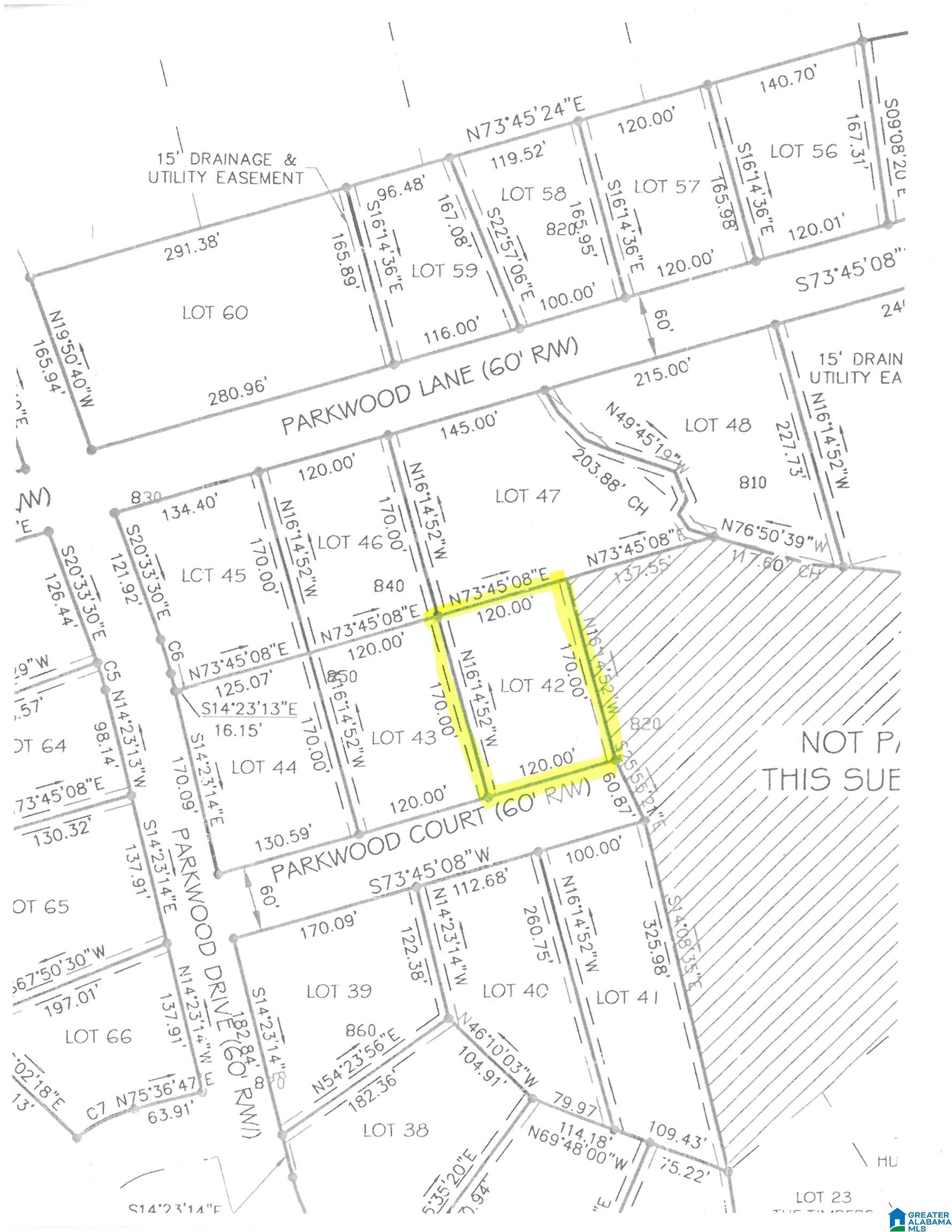 PARKWOOD COURT Lot 42 & 6.0 AC
