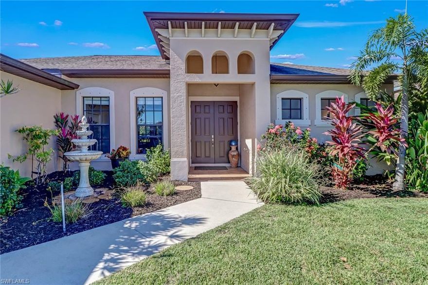 This absolutely jaw dropping 4-bedroom Tundra built custom home with a 3-car garage (640 Sq ft) is a must see! With over 2100 square feet of living space and a kitchen with stainless steel appliances (2019) and level 4 river white granite countertops (2019), it is the perfect entertaining home!  Located on the Denver freshwater canal offering 7 miles of boating and access to 3 lakes. There are upgrades galore.... gutters around the entire house, tiled front porch and tiled screeded lanai, A/C unit upgraded in 2016 with top-of-the-line Trane unit, LCEC surgeSense protector installed to protect anything plugged in from lightening, LCEC Generlink system in place to plug the champion 5500 wattt generator w/ 50 gallons of gas storage and a manabloc water distribution manifold (each water outlet has its own shut off). This home is close to everything!