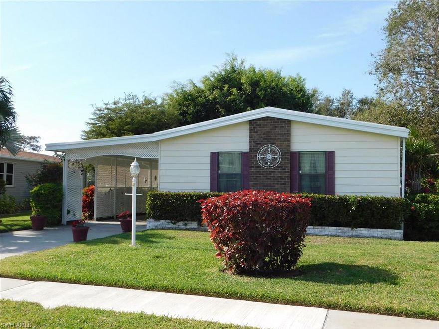 BACK ON THE MARKET - BUYER Financing fell through!  Well maintained, lovely, spacious 2/2 with large family room, screened lanai and long carport at popular Riviera Golf Estates.   This home has been loved by the owners for 13 years and it shows.  It has 2016 a/c, newer appliances, new water heater and dryer, updated guest bath, new counters in kitchen and dining room, laminate floors except for bedrooms, roof over with lifetime warranty and easy maintenance, quiet cul de sac street with friendly neighbors.  This well known 55+ community has activities for every interest and opportunities to make new friends.  Great location and value in Naples on the Gulf!