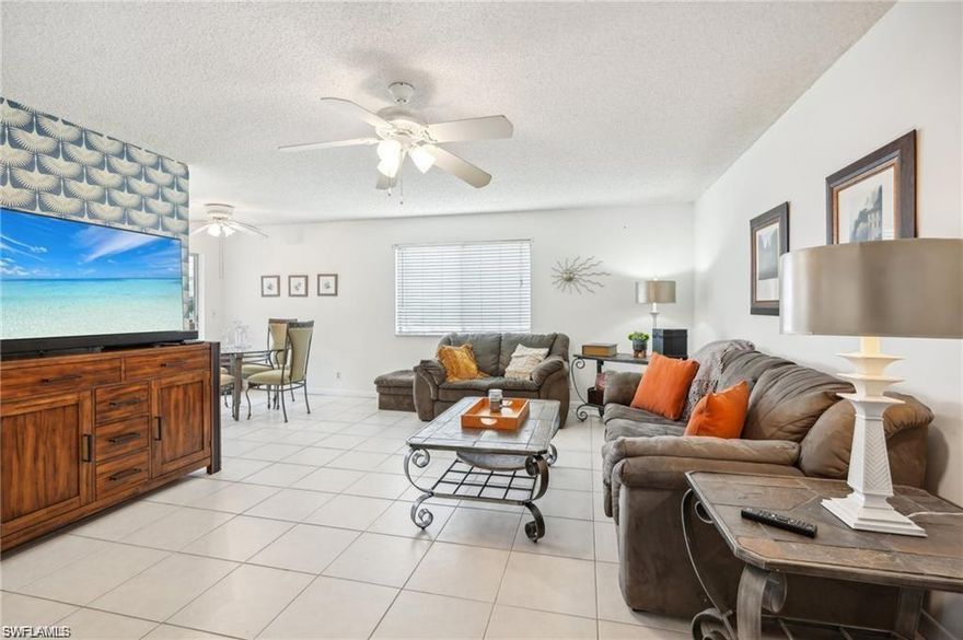 Welcome to this fully turnkey 2-bedroom, 2-bathroom condo in the desirable Lakewood community. This inviting home features an open living and dining area, perfect for relaxation and entertaining. The updated kitchen is designed for convenience and style. The spacious primary bedroom offers comfort and privacy, while the well-designed bathroom includes a water closet and a shared tub/shower area, with an additional water closet for guests. Enjoy the tranquility of the enclosed lanai, perfect for unwinding after a long day. The condo also includes a private outside laundry room and 1 assigned parking space for added convenience.