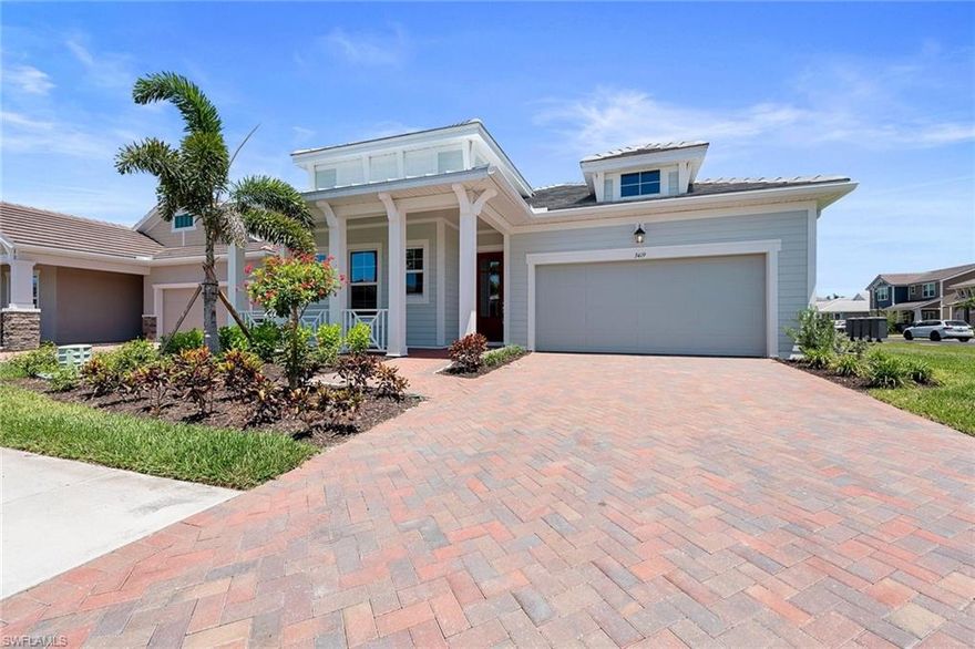 The estimated completion of this home is April/May. Banyan w/Coastal exterior offers architectural touches and designer finishes. Charming front porch welcomes you, 3 bedrooms, 2.5 bath, 2-car garage, study. Open plan features chef’s kitchen, island w/breakfast bar, open to dining & Great Room features hideaway doors that lead onto the lanai which has summer kit pre-wiring. The owner's suite: lg walk-in closet & a spa-inspired shower & raised vanity. Powder bath off the Great Room. 2 sec bedrooms share a bath. The study is located opposite the bedrooms. All dimensions and sq ft are approx. Photos and renderings are for illustrative purposes only. Prices/incentives are subject to change without notice. All tax info is approx as it is new construction. 
Great incentives available for a limited time only. Incentives, pricing, dimensions and features can change at any time without notice or obligation. Photos, renderings and plans are for illustrative purposes only, and should never be relied upon and may vary from the actual home. The photos are from a furnished model home and not the home offered for sale.