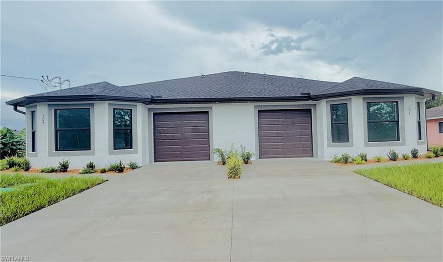 Attention investors and house hackers!
Brand-new construction duplex offering the perfect opportunity to live in one unit while renting the other to offset your mortgage — or rent both for immediate income potential.

Each unit features 3 bedrooms, 2 bathrooms, spacious open layout, and modern finishes throughout. Enjoy tile flooring in the entire property, contemporary kitchen with granite countertops and stainless-steel appliances, large master suite with walk-in closet, and bright living areas designed for comfort and durability.

Property includes impact windows and doors, full gutters around the entire structure, automatic irrigation system, and private garage for each unit — ideal for low maintenance ownership.

Whether you’re expanding your portfolio or purchasing your first income property, this duplex is built for long-term value and strong rental appeal.

Don’t miss this turnkey investment opportunity.