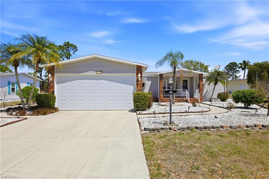 Welcome to Pine Lakes Estates where you own your home and the land that it is sitting on!  No monthly lot rent!  This spacious home comes furnished and has the highly desired split bedroom plan which features a bedroom and bathroom on each end of the home.  This provides privacy for both you and your guests!  In addition, there is a large eat in kitchen, and a large living room and dining room.  The lanai is air-conditioned and also features an office area which provides an additional 300 square feet of living space.   Also included with the purchase of this home is a 3-year-old golf cart!  Pine Lakes Country Club is a 55+ community with an active lifestyle!  Activities range from tennis and pickleball, to golf, bocce, shuffleboard and horseshoes.  There are also many other activities including art classes, exercise and dance classes, shows and dances, bingo and much more!  Don't miss this opportunity to become part of this wonderful community!