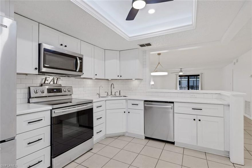 Wow what an opportunity to own a completely remodeled two story 3 bedroom 3 bath condo with boat slip opportunity in the heart of Bonita Springs. Spanish Harbor is such a hidden gem with its quaint community pool that you have access to right from your downstairs screened in patio and a nice view from your upstairs patio. As you enter into the unit you are welcomed by a remodeled kitchen with white shaker cabinets, under cabinet lighting and stainless steel appliances and corian counters. New AC and water heater are just some of the mechanical upgrades the unit has. Priced to sell!!! Recent interior paint job throughout, updated flooring and hurricane impact windows and sliders throughout. Also Home owner invested in Flood walls for future protection against Mother Nature. Check out this amazing opportunity today.