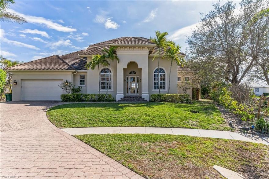 Beautiful property with 171' water frontage. 5 bedrooms and 4 full baths. Luxury abounds in this original owner's home. Has a pool with a southeast rear exposure, only .6 miles to the residents beach. Both AC/Heat pumps replace 2022. pool heater replaced 2022.