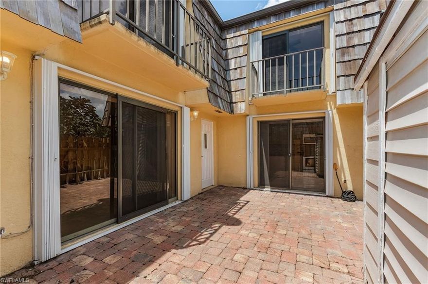 Remodeled kitchen and baths; Interior newly painted; New A/C 2017; Huge master closet; Low HOA fee: $300 quarterly; Bedroom balconies overlook private courtyard.  Super close to shopping and dining.

Seller is offering $300 floor allowance for stairs.