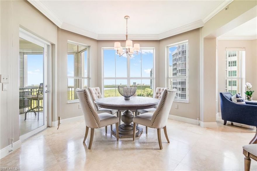 Amazing location, beautiful end unit in third tower stack with an extra-large lanai to enjoy magnificent sunsets. Walk or ride your bike to Vanderbilt Beach and Delnor Wiggins State Park. 3 Bedrooms with 3 Full Baths, marble floors, electric storm shutters, and impact windows and doors. Offered turnkey this unit enjoys gorgeous Gulf & Bay views. Incredible amenities, The Club at The Dunes features fitness center, indoor and outdoor restaurants, Tiki Bar, resort pool and tennis center. Perfect location to enjoy all of Naples shopping, dining and beaches.