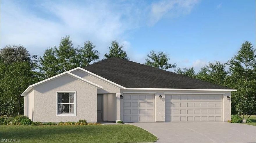 One or more photo(s) has been virtually staged, AI generated or rendered.  THIS HOME IS READY FOR YOU NOW!! Crane Landing is a master-planned community of new single-family homes for sale in North Fort Myers, FL, offering a private dock and an excellent selection of onsite amenities. Designed to enhance recreation-rich living and promote a healthy lifestyle, state-of-the-art amenities at Crane Landing include a dock with lake access, a playground and numerous sports courts for basketball, soccer, pickleball and tennis. This single-level home features a low-maintenance layout perfect for entertaining with an open-concept floorplan and outdoor patio. Two secondary bedrooms are located off the foyer, and the luxurious owner’s suite is tucked into a private corner at the back of the home, complete with an en-suite bathroom and walk-in closet. Prices, dimensions and features may vary and are subject to change. Photos are for illustrative purposes only.