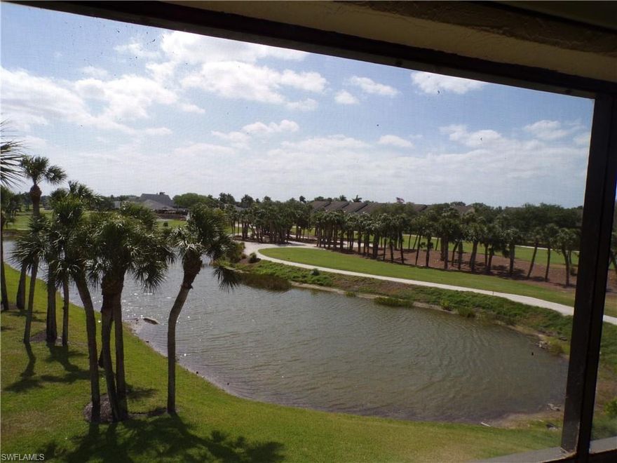 IMACULATE top floor CORNER condo in premium Southwest Fort Myers close to the beach and Sanibel Island. This condo comes TURNKEY with great lake and golf course views! The kitchen and bathroom counters  have been upgraded to granite with newer cabinets. All appliances have been replaced-the kitchen has stainless steel appliances and the a/c and water heater were replaced in 2016! Washer Dryer and Dishwasher new this year! The windows have been replaced with hurricane windows and the lanai is fully covered with electric storm shutters. There are lots of extras such as plantation shutters on all the windows! Kelly Greens Championship golf close to Sanibel and Fort Myers beach offer full bar and restaurant-tennis-and tons of activities!