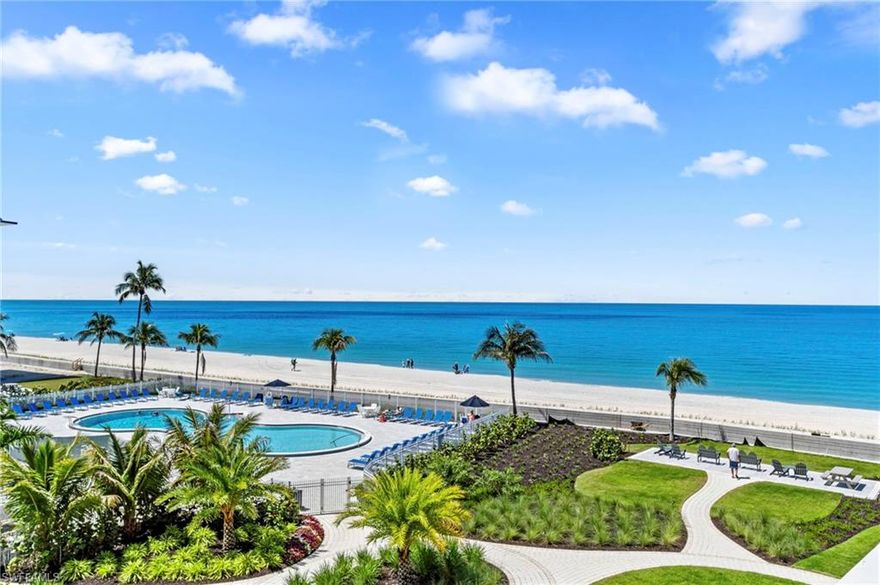 NEW  NEW  NEW!  Kitchen and primary baths remodeled 2024.  Double oven and GE Profile dishwasher 2023; refrigerator 2025, HVAC 2022, Washer/Dryer, 2024, Water Heater 2024.  TOTO toilets in both bathrooms! Hurricane rated-glass front door 2025!  LVP flooring 2024.  Custom designed primary closet.  Unobstructed views of the gulf.  Sold turnkey with exception of front lanai furniture!  Move in ready with no headaches!  STRONG RENTAL HISTORY available.   BOAT SLIPS FOR PURCHASE. Building: complete renovation after Hurricane Ian and provides the benefit of modern updates and long-term peace of mind. Abundance of resort-style amenities including a sparkling swimming pool right on the beach, tennis and pickleball courts, shuffleboard court, a social room for gatherings, a well-equipped fitness center, game room, library/remote office space, bike and personal watercraft storage, and scenic grilling areas. On-site property management. Gulf views from your front and back lanai - watch the waves crash.