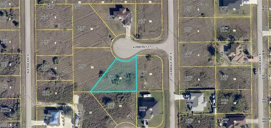 Ovesized pie-shaped lot located in quiet cul-de-sac in Lehigh Acres offering added privacy and minimal traffic. This unique lot provided a larger backyard area, ideal for outdoor living space or future development potential, Conveniently located near main roads, schools and shopping.