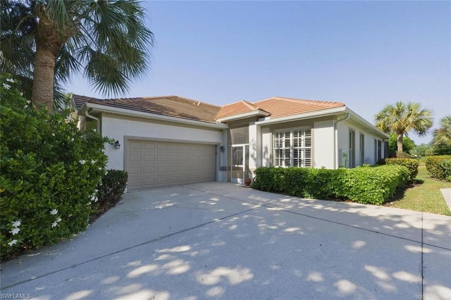 Welcome to your lakefront villa in Autumn Woods! This beautifully renovated 2-bedroom plus den, 2-car garage home offers breathtaking water views from the screened-in lanai with electric roll down shutters, living area, and primary bedroom.
Inside, you’ll find new Coretec flooring in the bedrooms and tile throughout the main living spaces, complemented by a stunning, updated kitchen from Cornerstone featuring quartz countertops and fresh paint throughout. Vaulted ceilings and new ceiling fans enhance the open, airy feel of the home. The primary suite showcases a gorgeous European-style shower and modern one-touch mirrors, creating a spa-like retreat. An in-home laundry room and a spacious garage add everyday convenience. Newer A/C system and Roof! Come see why Autumn woods is one of the most sought-after communities in Collier county! Built as a family-friendly community, children attend the top public schools in Collier County: Seagate Elementary, Pine Ridge Middle and Barron Collier High. Also, the private Village School (pre-K thru 12) is next door to our community. Amenities include two swimming pools, heated spa, tennis courts & pickleball courts, basketball court, playground, fitness room and two meeting/activity rooms. Not to mention, 20 beautiful lakes, with native plantings around more than 5 miles of lake perimeter and 26.5 acres of natural preserves with meandering walking paths.