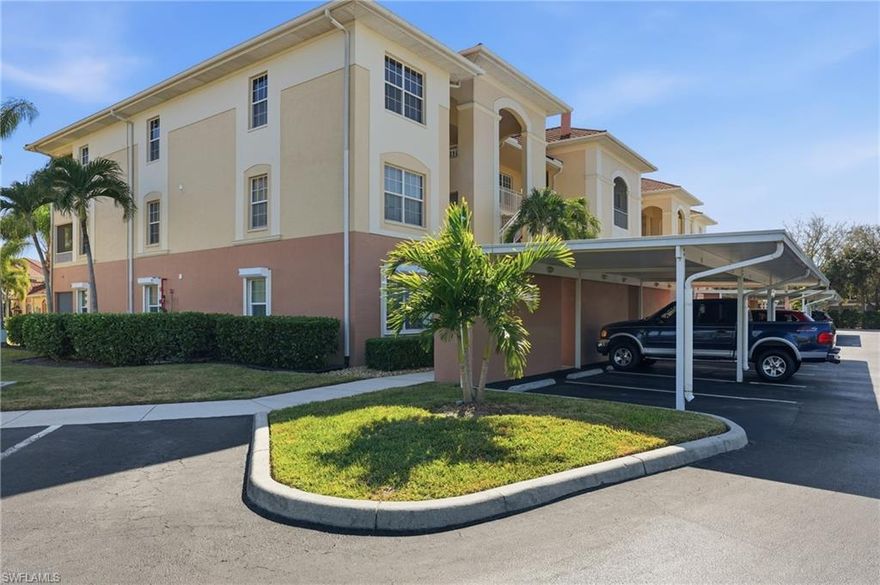 Welcome to this beautifully maintained top-floor end unit in the desirable Van Loon Commons community of Cape Coral. This light-filled 2-bedroom, 2-bath residence offers added privacy and a peaceful northwest exposure, perfect for enjoying soft natural light and sunset skies. The open living space features stainless steel appliances, granite countertops, and a thoughtfully designed built-in cabinet buffet in the dining area—ideal for entertaining and extra storage. Additional highlights include an outside storage area and one covered parking space. Van Loon Commons offers resort-style amenities, including a clubhouse, community pool and spa, exercise room, billiards room, and a library. Conveniently located near shopping, dining, and everyday essentials, this home is perfect for full-time living or a relaxing Florida retreat.