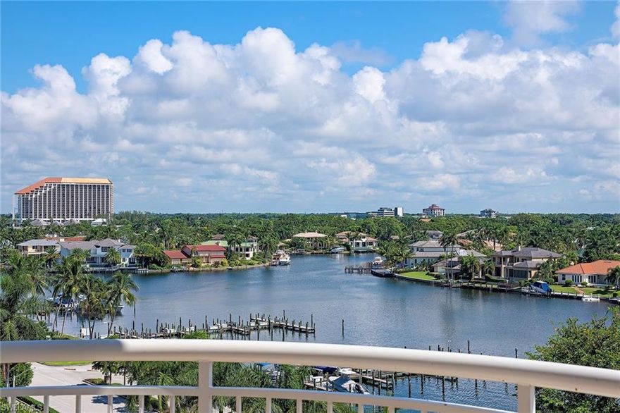 Enjoy Gulf of Mexico, Venetian Bay and city views from this ideal elevation in Aria at Park Shore. This distinctive home encompasses nearly 3,200 square feet of living area including three bedrooms and three baths plus amazing outdoor spaces with two open-air terraces and two screened terraces. The newly refreshed gourmet kitchen with gas cooking and adjacent family room with floor-to-ceiling glass capture bay views and sunrise at its best. The master suite features dual closets along with a generous bath area. Graciously appointed with soft, neutral background finishes and custom millwork along with the impeccable condition will please the most discerning of buyers. Aria is the grand finale on Park Shore Beach with superb amenities including nearly 10-foot ceilings, a social room with a catering kitchen, a state-of-the-art fitness room, billiards room, two guest suites, two parking spaces and additional air-conditioned storage. Aria is pet-friendly, allowing two dogs of any size and is only moments from Venetian Village dining, shopping and entertainment. Park Shore residents may purchase or lease boat slips located across the street.