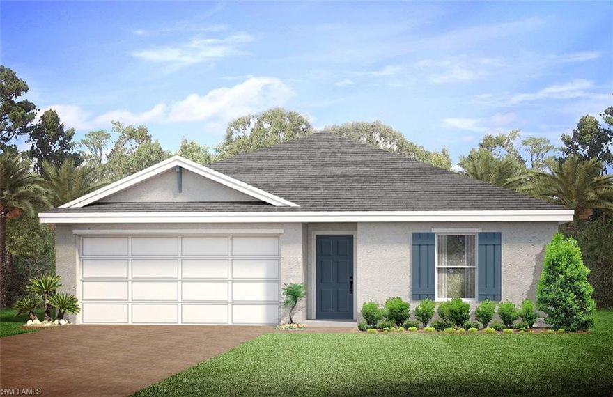 Under Construction. This is our Freeport plan at 1499 Square Feet under air, 4 Bedrooms 2 baths and 2 car garage. The home comes with 18x18 tile throughout, formica countertops in kitchen, carpet only in bedrooms, all appliances including washer and dryer, blinds on all windows, automatic wifi garage door with 2 clickers provided, a smart home package, and full builders warranty. We offer several financing options and contributions towards your closing costs. This is why owning a brand new home from Americas Largest builder will be your best option and has never been easier! Pictures, Photographs, colors, Features, and sizes are for illustration purposes only and will vary from the homes as built.