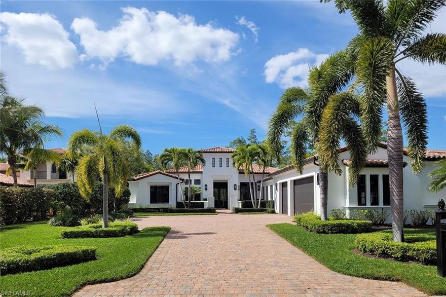 Immediate golf membership available. Rare newer modern build ideally located in the heart of Mediterra. A spacious open floorplan featuring 3 bedrooms plus office and movie theater.