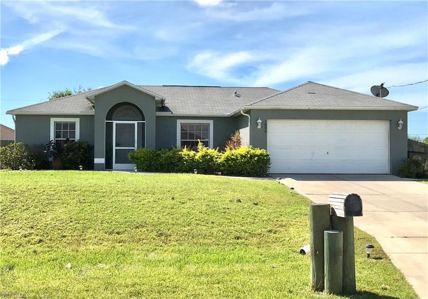 This is an excellent opportunity to purchase an affordable 3 bedroom, 2 bath home in SWFL. This property has modern touches and is very well kept.  The sellers have put extensive work into the back yard adding a covered lanai, fence and a boat pad which is accessible by gate on the side of the house. The HVAC unit is 3 years new and there's plenty room for a pool.  Schedule your showings today.  This house won't last long!