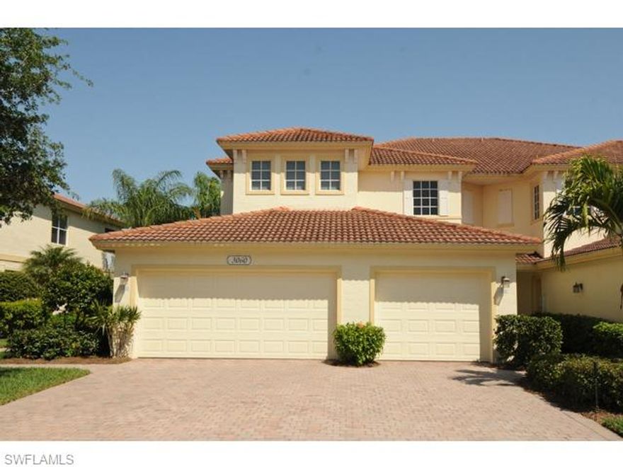 The owner says SELL!  They have moved to their new home in Verandah and this has to go!  You will love the view!  This second floor coach home is surrounded by tropical landscaping and has both golf and lake views with a great eastern exposure. This beautiful 3 BR, 2 BA with Formal Dining area and diagonal tile offers worry free Florida Living. The Master Suite is spacious with a large walk in closet and great view. The Master Bath features dual sinks, shower and large soaking tub. The guest bedrooms and bath are perfectly situated to give your guests privacy. Kitchen boasts beautiful cabinetry, pantry and breakfast area. The separate laundry room allows ease of access yet you can just close the door and no one knows it is there. A short walk out the front door takes you to the pool/spa/fitness/BBQ and rec center facility that is exclusively for the residents of this subdivision. You also get to enjoy 9 plus miles of biking/hiking nature trails along the Orange River. Master HOA provides use of kayaks to enjoy the Orange River with leisure. Optional Private Country Club complete with 2 championship golf courses, restaurant along with state of the art fitness and tennis facilities.