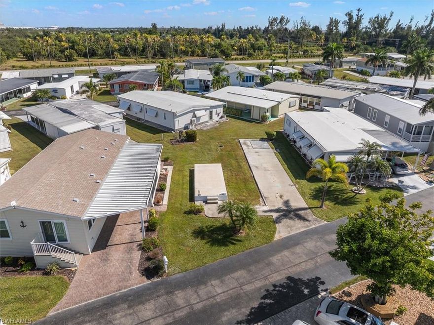 Don’t miss your chance to own in Thunderbird, a 55+ manufactured home community and one of Fort Myers’ best-kept secrets! The original home was damaged by Hurricane Ian and has since been removed, leaving a clean site ready for your new manufactured home. HOA fees are just $100 per month.
This vibrant community offers a heated pool, shuffleboard court, active social events, and an outdoor storage lot perfect for extra vehicles and recreational “toys.” Ideally located just minutes from Fort Myers Beach and Sanibel Island, with convenient access to restaurants, shopping, medical services, and more!