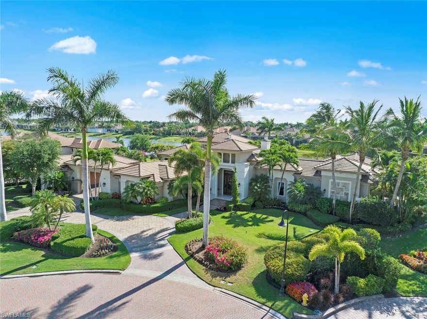 Transferable GOLF Membership & Barefoot Beach Club Membership are available with this sprawling FURNISHED estate home is situated on a large lot that features privacy & long water views. 3 new A/C units and 2 new water heaters installed 5/23. No details were spared in this home. The kitchen is a masterful design with a large island for preparing/gathering in the chefs kitchen. With a large built in Sub Zero refrigerator & 2 refrigerator drawers, 2 Wolf ovens, a Wolf gas cooktop & a large walk in pantry. A full bar is perfectly placed between the kitchen & dining room includes an ice maker, wine & under cabinet refrigerators. The guest wing has 3 ensuite bedrooms & is separate from the owners suite offering privacy to guests. Enjoy the large owners suite that offers a morning bar, sitting area and an oversized bathroom with his and her closets. All bedrooms have an outdoor seating area. A large lanai with a fireplace, electric screens, hurricane shutters, half bath & an open pool will give you the best of both worlds. The 5 car air conditioned garages plus a lift for a total of 6 cars, a car lovers dream. Plus a whole house generator. Located in prestigious Quail West Country Club.