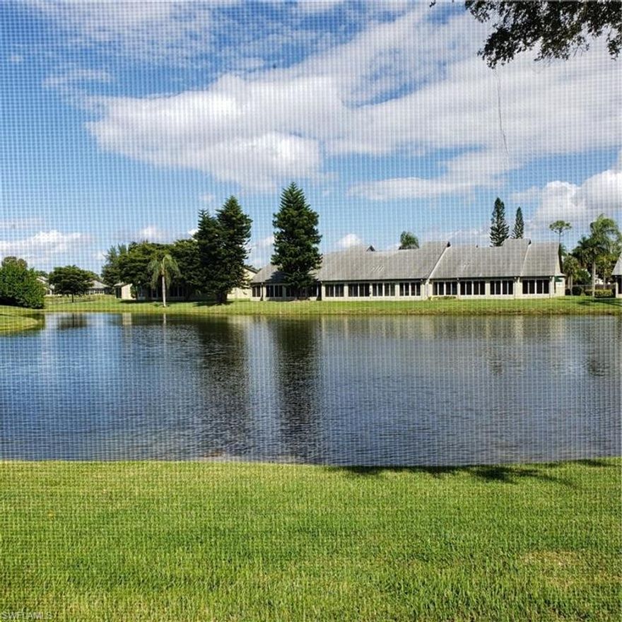 GREAT LOCATION!!!! McGregor Park!  A fun and active community. This  home has open Great Room, 2 Bedrooms, 2 Baths and 2 Car Garage.  Refrigerator, Range/Oven, Microwave and Dishwasher. Enjoy the view from your Lanai that includes Lake, spacious lawn with mature trees and manicured landscape! Community provides pool, spa and pickleball courts. Minutes to local Beaches, Fort Myers Beach, Sanibel, Bunch Beach, International Airport, Shopping, Hospitals.