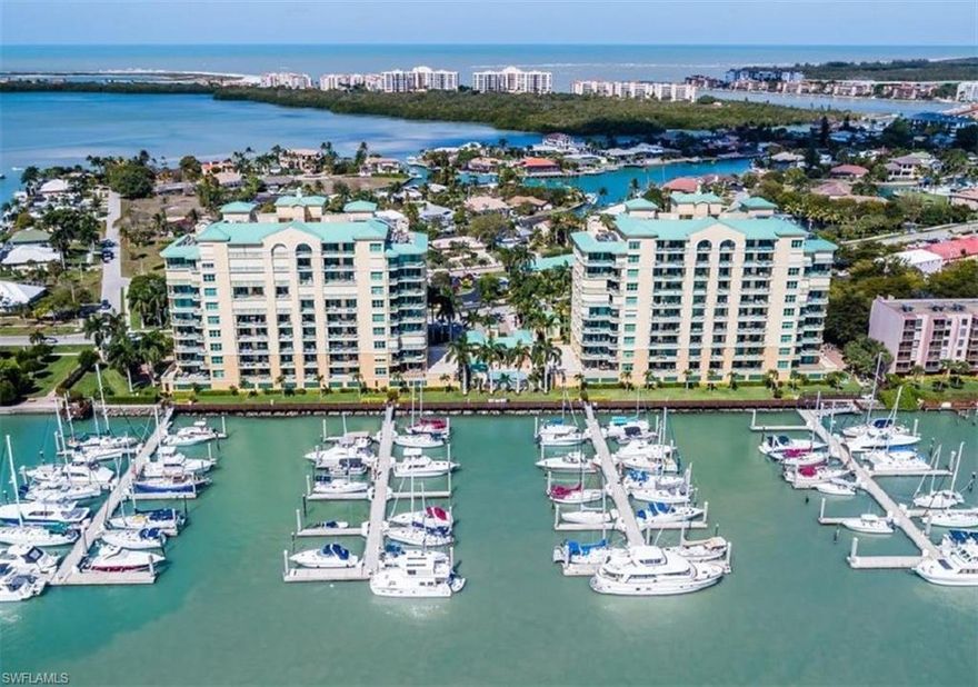 L1880 Rarely available 100 ft dock on the Marco Island river. Amenities include an onsite clubhouse with shower & laundry facilities and extremely knowledgable dock master. Dock is constructed out of floating concrete and built to withstand storms. End of dock, T location; easy for docking. Less than one mile to the Gulf. There are 2 bridges to navigate heading south to Goodland and the clearance is 55 ft. Pets allowed, all dogs must be on leash when not on boat. Property is a sovereign submerged land lease with FL and subject to state & local marine rules. Live aboard limited to no more than 2 five night periods per 30 day period. Pump out, wifi, trash removal are provided at marina. Water & Electric available at slip. Electric is metered to slip owner. Water billed at approx. $240 per year. Maintenance fee is $2700 per quarter and includes property taxes. Several restaurants & stores are in close proximity to the marina. A capital contribution equal to one year of maintenance fees will be collected at closing. There is a 6% DEP tax at closing.