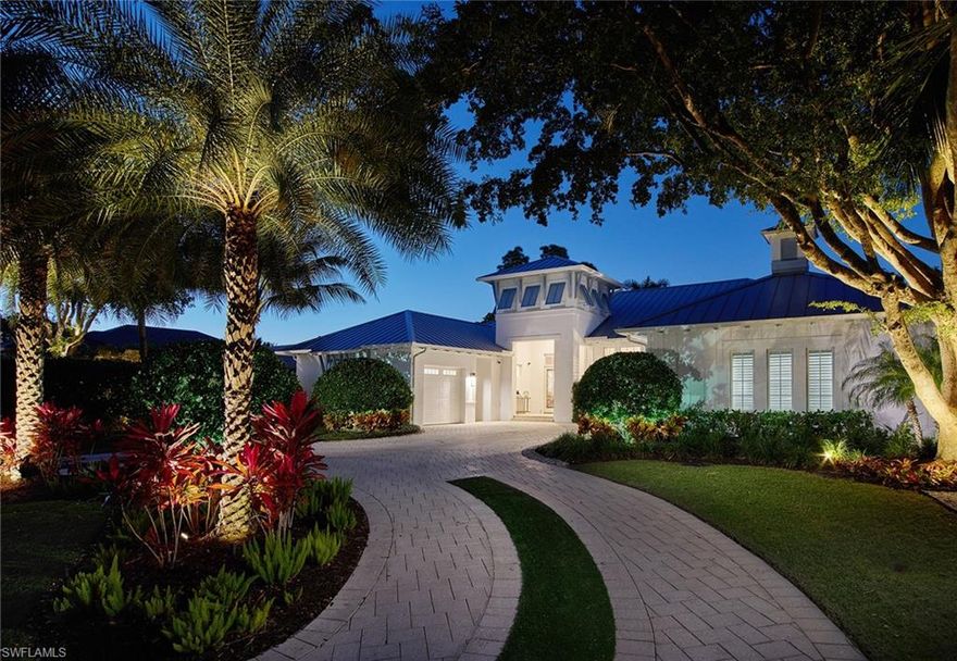 Tucked away on the quiet Neapolitan Ln this newer construction, single story London Bay home is Olde Florida meets coastal modern.  The easy flowing floorplan includes, 3 generous en-suite bedrooms, study overlooking the pool area, wet bar with wine cooler and spacious kitchen opening to a formal and informal dining area.  The tropical backyard is paradise found with mature landscaping perfectly framing the expansive pool, spa and sundeck.  Relax, unwind and allow the fresh air in from the covered outdoor area with the sliders open and the electric screens down or sit by the firepit and watch your favorite show.  A 3-car garage, Control 4 home automation, buzz off system and Sonos are just a few more notable features and all ideally located in walking distance from shopping and dining at Neapolitan center and a quick bike ride to Waterside Shops. Residents will also appreciate being eligible to rent or lease a boat slip and join the Park Shore Beach association.