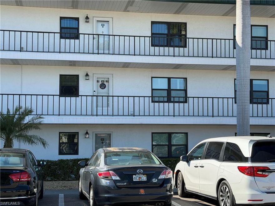 Two-bedroom, Two-bath condominium in Seven Lakes Community. HOA fee of $1,050 includes FREE UNLIMITED Golf, Tennis, Pickleball, etc. HOA fee includes all exterior maintenance. Extensively renovated. New A/C unit (compressor and air handler) in March 2025, new A/C vents, new modern 6-panel doors, fresh paint throughout, beautiful ceramic tile, new base boards, new lanai screens, and VERY clean. Condo has its own washer and dryer (included). A lot of the condominium units within Seven Lakes require one to use a common laundry.