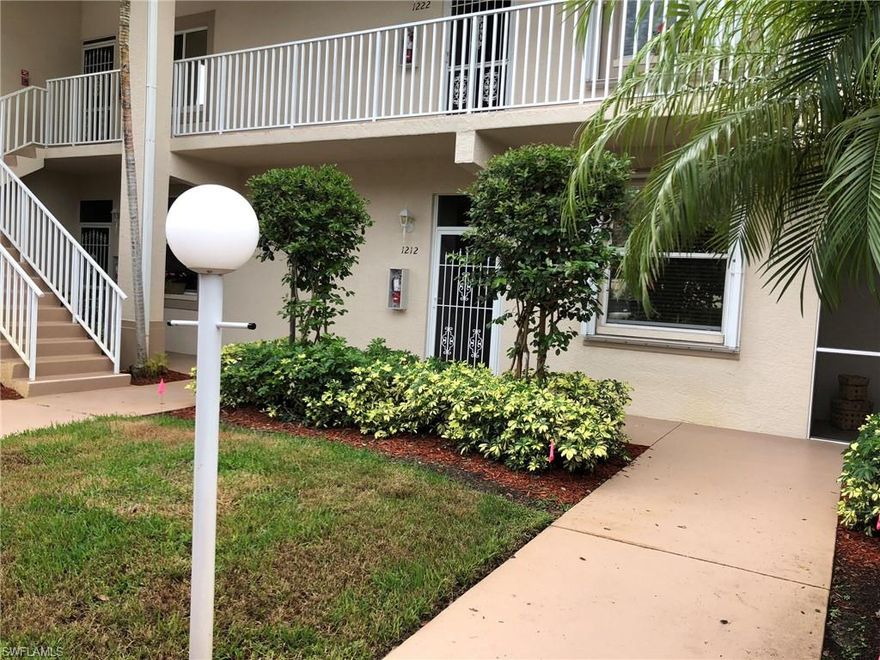 Rarely available floor plan.  Open concept 2 bedroom, 2 bath condo with updated kitchen with an abundance of cabinetry.  Beautiful pond and golf course views.  Dedicated carport parking and outdoor storage.  Country Creek is a very social and friendly community with five heated pools, 18-hole executive golf course, five lighted tennis courts and the clubhouse has a full service restaurant and bar. Even if you don't play golf, you will be pleased to know that the HOA fees at Country Creek are even lower than many non-golf communities. The best part of this location is that it is near to EVERYTHING: Miramar Outlet Mall, Coconut Pointe Mall, shopping and restaurants. Just minutes to SWFL International Airport, the Gulf Beaches, Germain/Hertz Arena and more. Come see this one today!