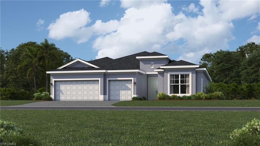 One or more photo(s) has been virtually staged, AI generated or rendered.  Experience Brightwater Lagoon, where life feels like an endless day at the beach. This stunning master-planned
community offers six acres of crystal clear water surrounded by sand , swim-up bars and sunset views. With a beautiful six-acre lagoon, resort-style amenities and top-tier entertainment, Brightwater Lagoon provides an unparalleled lifestyle focused on recreation, relaxation and wellness. This spacious single-story home features an airy den off the foyer, followed by an open living space with access to a lanai for outdoor entertaining. In addition to the luxe owner’s suite, there is a secondary suite and a spare bedroom. A three-car garage offers extra storage or versatile needs. Experience Brightwater Lagoon, where life feels like an endless day at the beach. This stunning master-planned community offers six acres of crystal clear water surrounded by sand, swim-up bars and sunset views. Prices, dimensions and features may vary and are subject to change. Photos are for illustrative purposes only. Estimated delivery date is May/June 2026