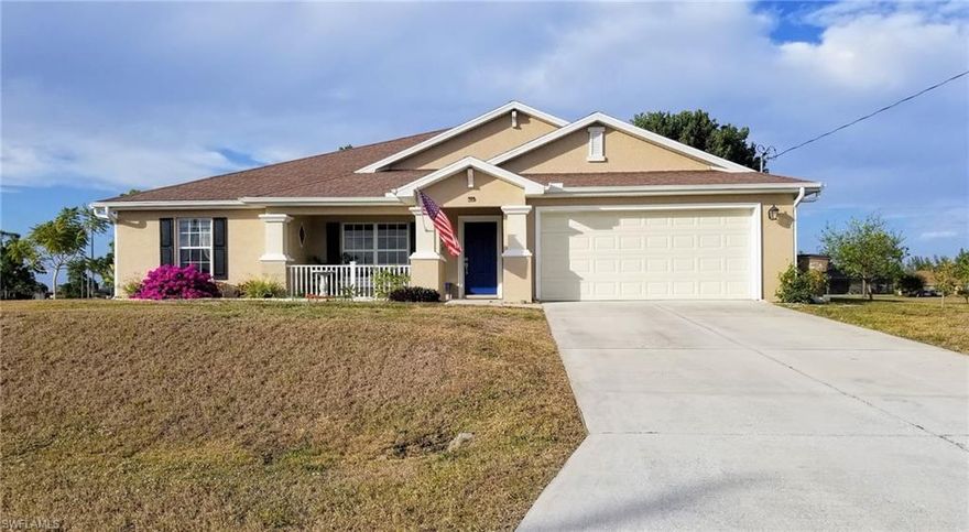 If you’re looking for a quiet place that is away from it all yet centrally located to the amenities that SW Florida has to offer, then put this on your must see list. Meticulously maintained with a large yard, this unique 3-lot site home features a fantastic open floor plan that makes it perfect for entertaining family and friends.  If you need more space then look no further as this 3 Br, 2 1/2 bath home includes a den/home office area with multiple internet connections and a separate craft/work nook area. The recently resurfaced large lanai/pool area includes a separate pool bath for enjoying family fun. Carpeted bedrooms with newer bamboo hard wood floors in the living/dining area and tile in the wet areas make clean up a breeze.  Dual sinks in both the master and guest bath are another plus. The 3 ½ ton A/C system includes a UV unit to keep allergens/viruses at bay.  As a bonus there are app based security cameras viewing the home's exterior, which allow you to keep an eye on things when you are not at home. There are too many features to mention, set your expectations high as you will be impressed. Schedule your personal viewing today, but act quickly before it’s gone!