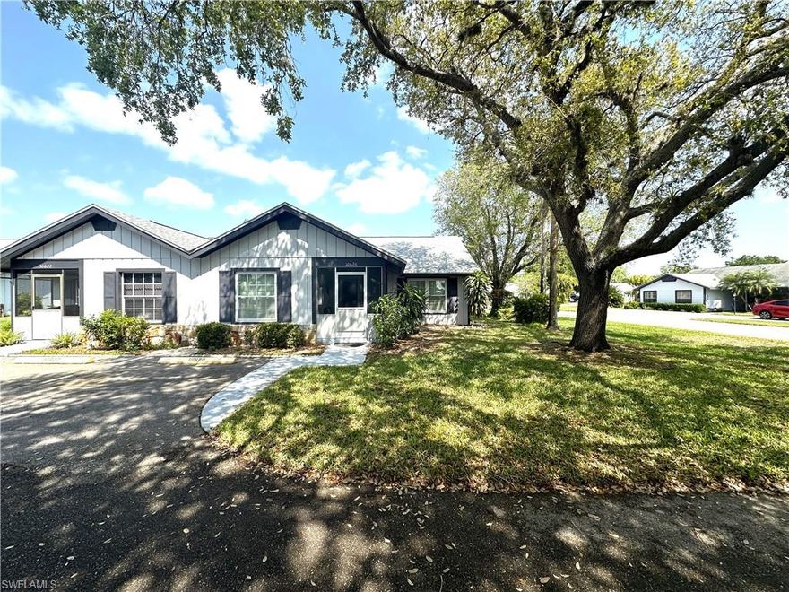 Wonderfully maintained two bedroom two bath villa in the highly desirable Beacon Square community! New roof installed in 2023 and flooring and windows have been updated as well. Master suite includes step in shower as well as large walk-in closet. Guest bedroom has a generous closet and the guest bath has nice tub shower combo. Living room and dining area feature dual sliding doors leading to year-round lanai and open patio. Both the front entry and rear lanai are enclosed and screened for year round enjoyment. Nice laundry room with wrap around shelving in residence as well as extra storage closest in the back of the home. Community features a large pool with ample lounge space as well as a large covered entertainment area and community room. Challenge your family and friends to a game of shuffleboard in between dips in the pool! Private 55+ community with two entrances and exits leading to the heart of Lehigh Acres!