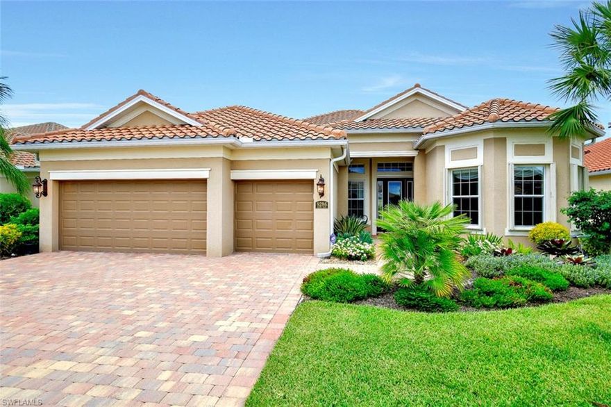 VACATION LIFESTYLE IN THE QUARRY! This popular "Dartmouth" Model home is situated on a private landscaped lot with an endless list of special features. Thru the front door, you will be greeted with a wide open, Great Room style floorplan with 12' ceilings, spacious Kitchen with island and large eat-in kitchen area. Disappearing corner sliding glass doors lead you to the lanai with Heated, Salt Water, Pool & Spa.  Other fine appointments include Electric Roll Down Shutters on the lanai, Accordion Hurricane Shutters on all windows, Crown Molding throughout, Closet Built Ins, Upgraded Solid Wood Cabinets & Granite Counters throughout the Kitchen & Baths, Cabinet pull outs in the Kitchen, Wine Cooler, Plantation Shutters & Custom Window Treatments, Special Order Lights & Fans, Extended Garage (28'x28'), Solid Core Doors, and more! The Quarry - A Lakefront community offering Boating, Golf, Tennis, Pickle ball, Bocce Ball, Tiki Bar, Restaurant, Pool-Side Food/Drink Service, Gym, Social Activities and more! The Quarry offers over 500 acres of lakes that can handle boats & jet skis (Docks available for lease). Private Golf Club (Not Mandatory) w 18 hole PGA Level Hurdzan Frye course.